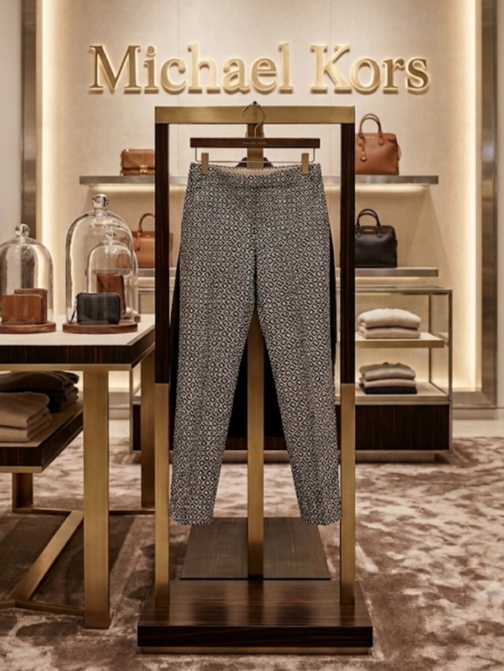 NWT Michael Kors Geometric Ankle Pants Skinny Fitted Pull On M